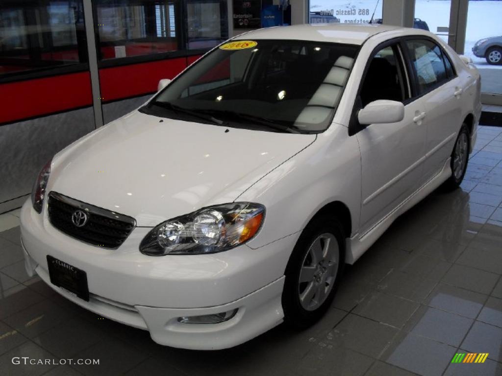 2008 Corolla S - Super White / Dark Charcoal photo #1