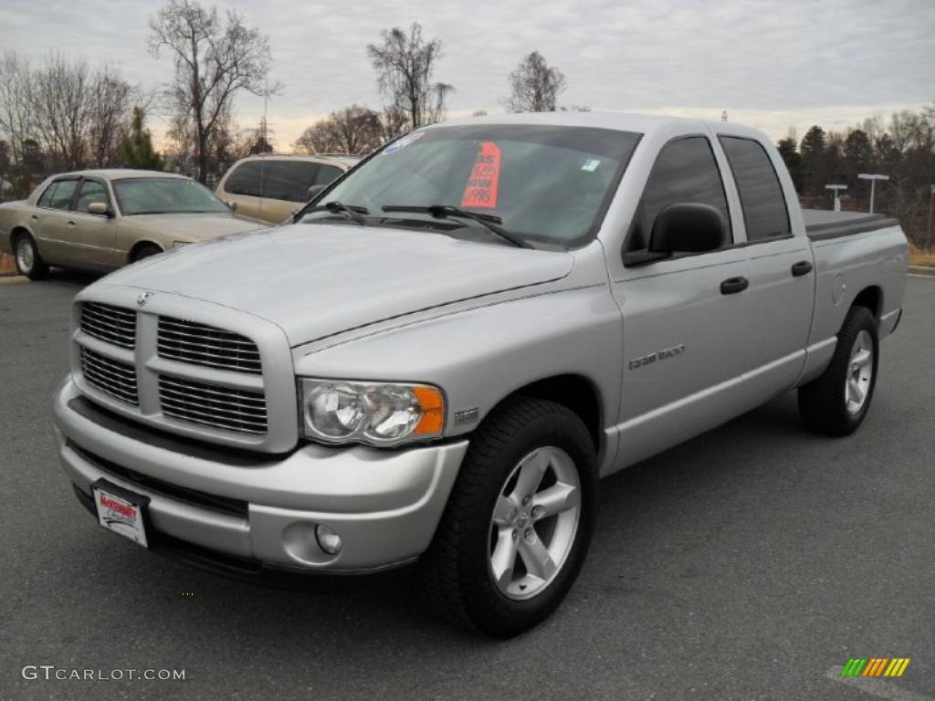 2004 Ram 1500 SLT Quad Cab - Bright Silver Metallic / Dark Slate Gray photo #1