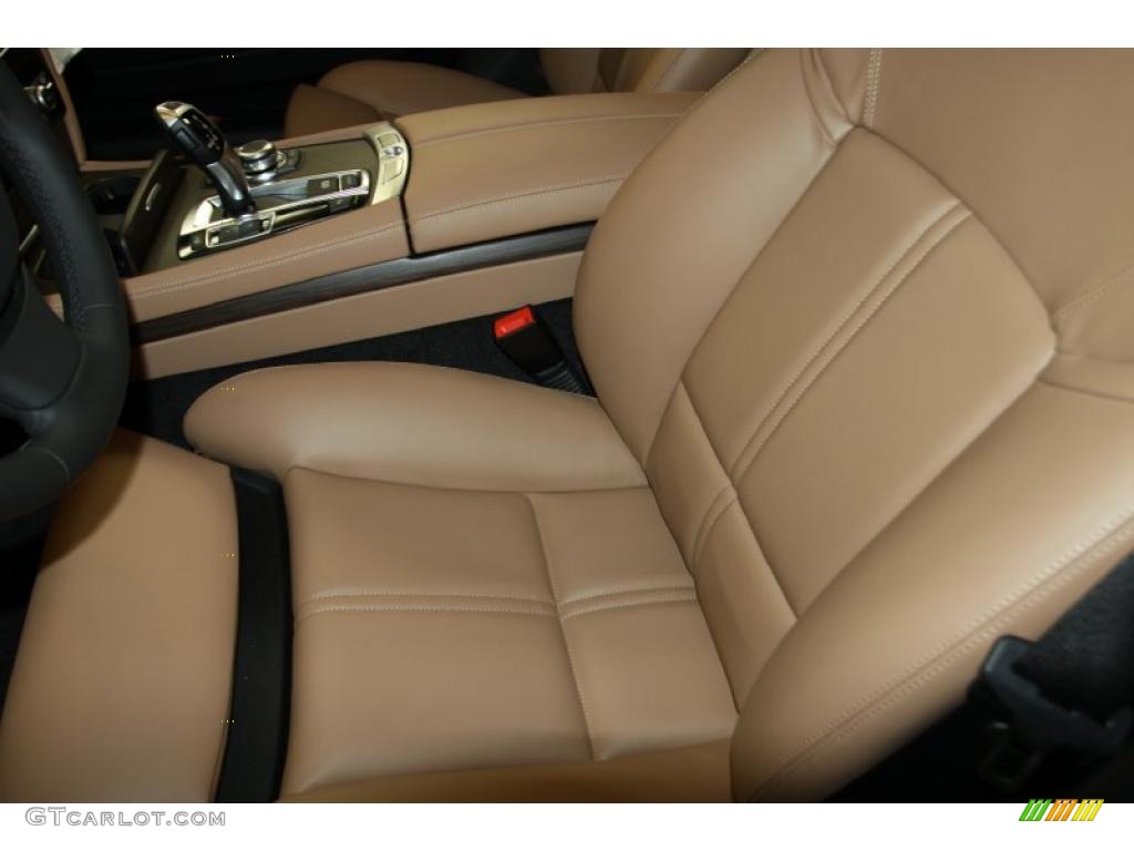 Saddle/Black Nappa Leather Interior 2011 BMW 7 Series 750i Sedan Photo #45064493