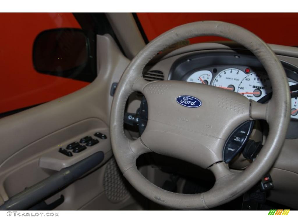 2001 Ford Explorer Sport Trac Standard Explorer Sport Trac Model Medium Prairie Tan Steering Wheel Photo #45068301