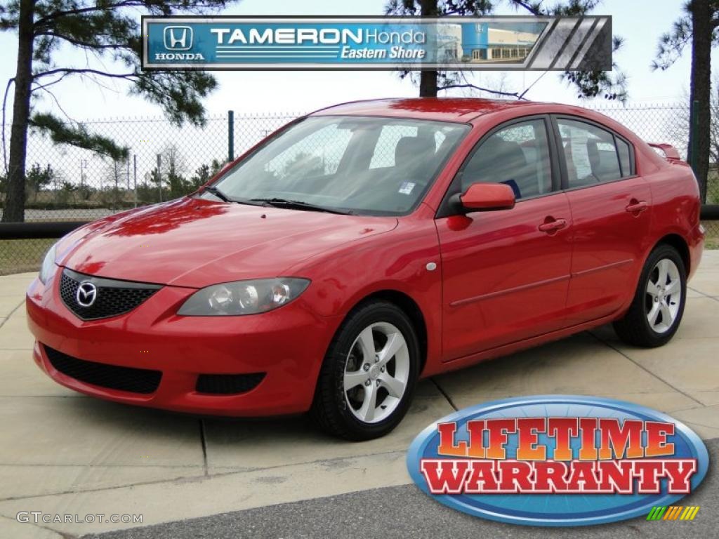 2005 MAZDA3 i Sedan - Velocity Red Mica / Black photo #1