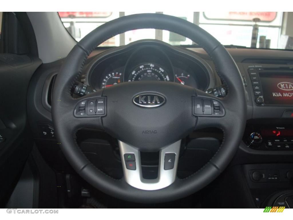 2011 Kia Sportage EX AWD Black Steering Wheel Photo #45070205