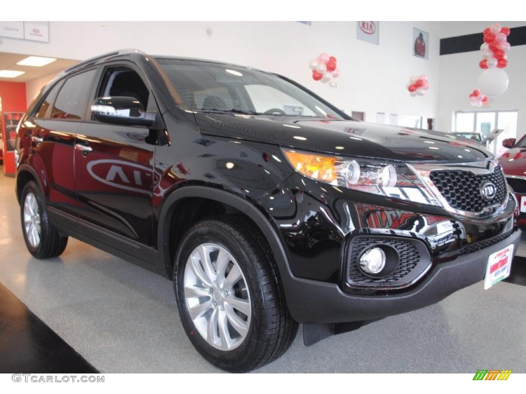 2011 Sorento EX - Ebony Black / Black photo #8