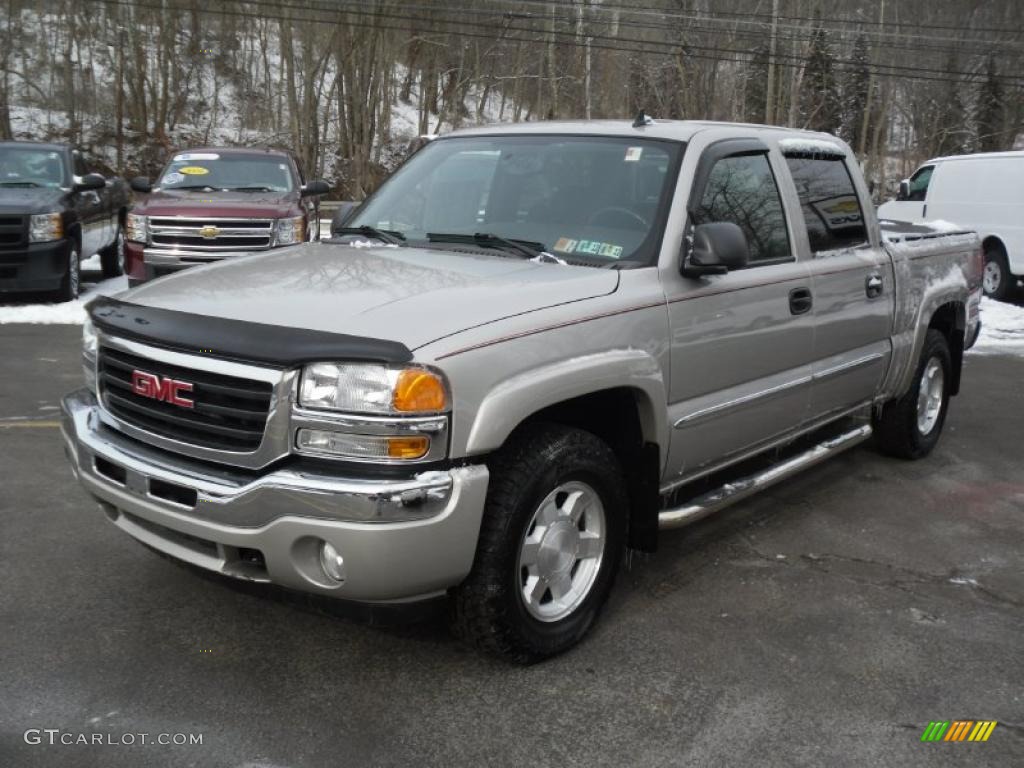 2006 Sierra 1500 SLE Crew Cab 4x4 - Silver Birch Metallic / Dark Pewter photo #1
