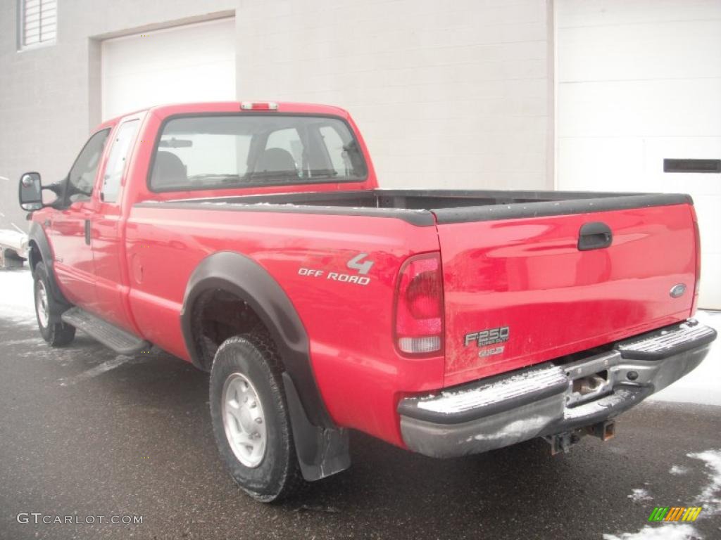 2004 F250 Super Duty XLT SuperCab 4x4 - Red / Medium Flint photo #6