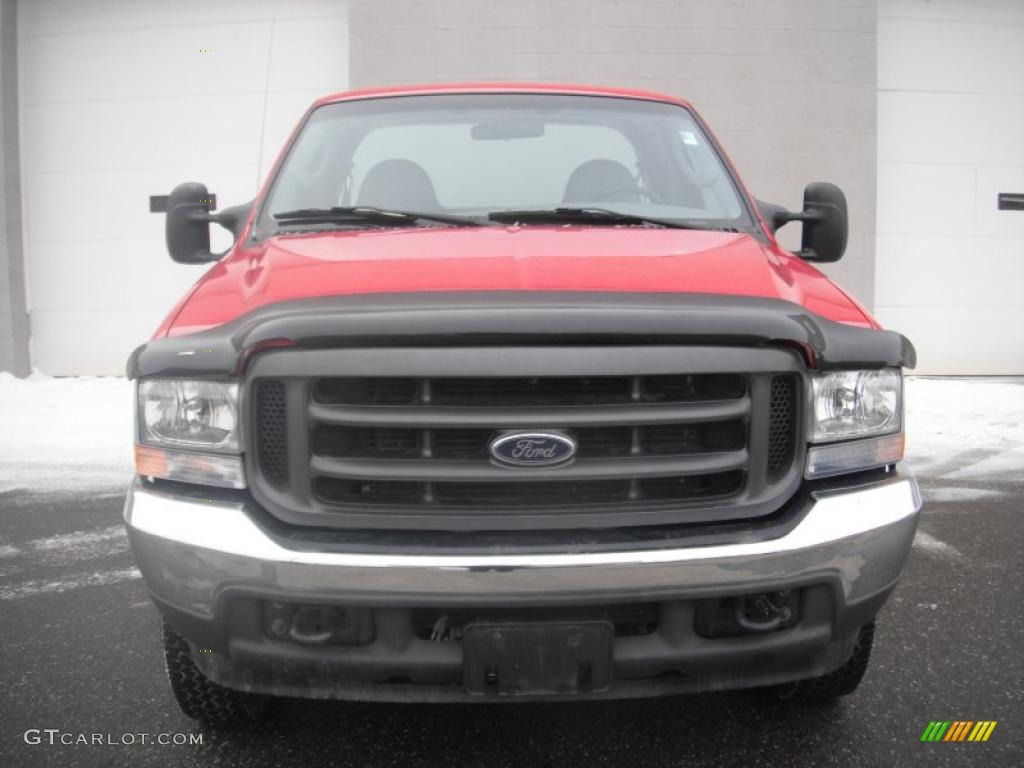 2004 F250 Super Duty XLT SuperCab 4x4 - Red / Medium Flint photo #7