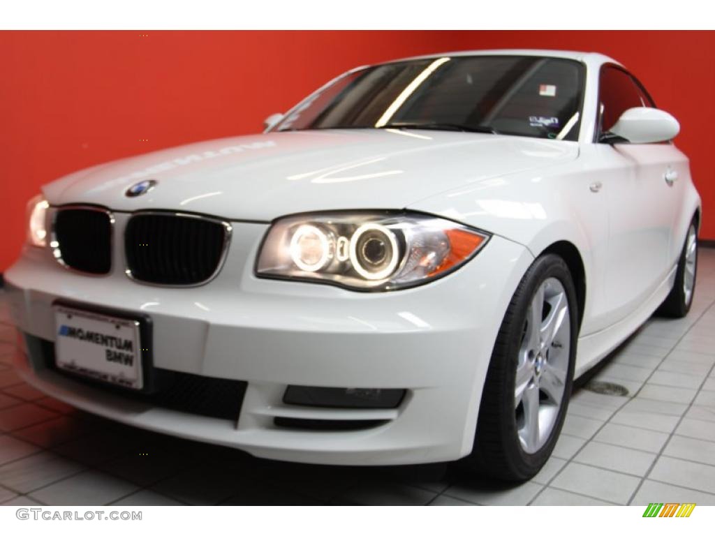 2009 1 Series 128i Coupe - Alpine White / Black photo #2
