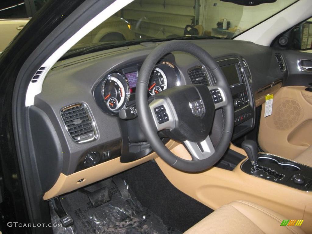 2011 Dodge Durango Citadel 4x4 Black/Tan Dashboard Photo #45082705
