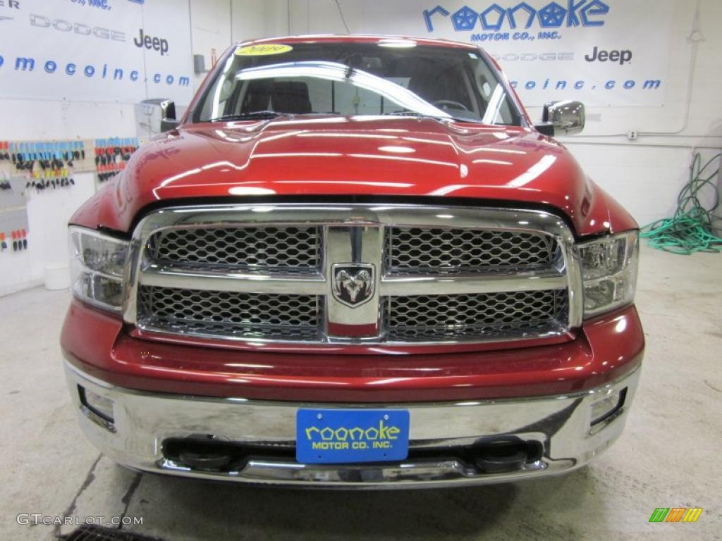 2009 Ram 1500 Laramie Quad Cab 4x4 - Inferno Red Crystal Pearl / Dark Slate Gray photo #2