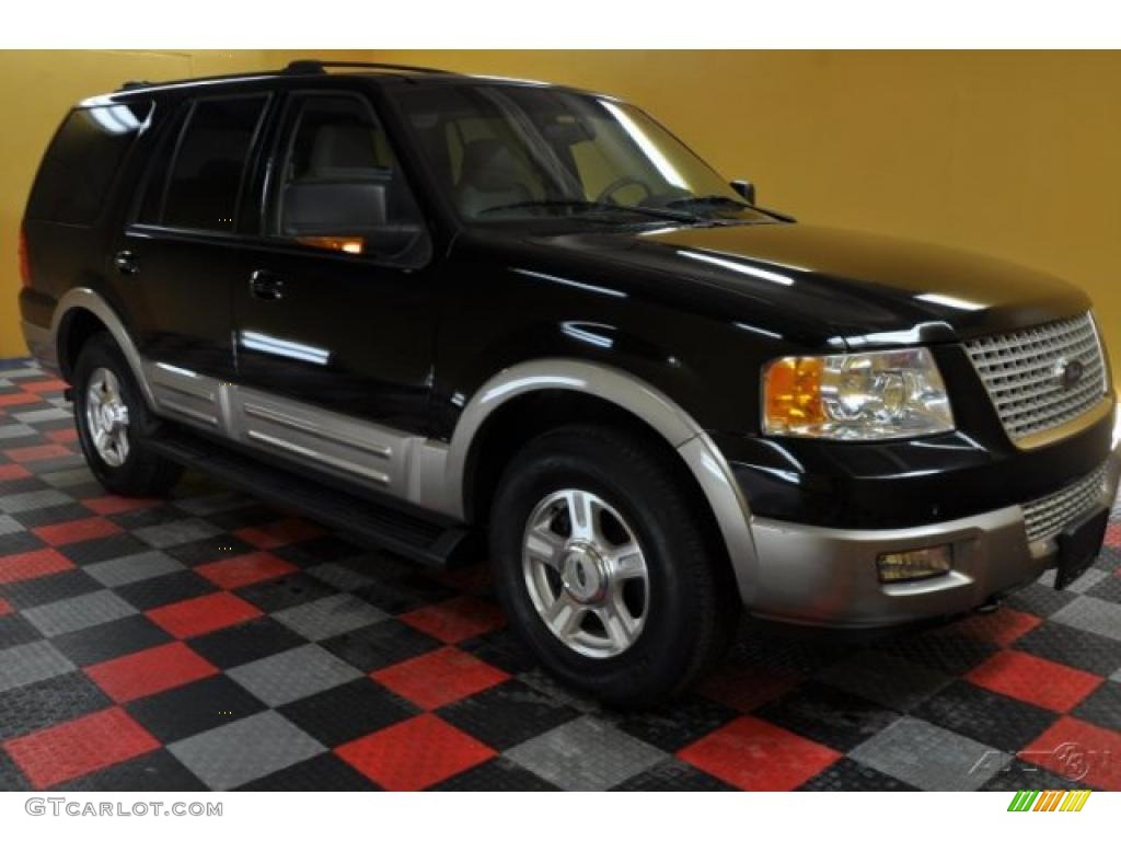 2003 Expedition Eddie Bauer 4x4 - Black Clearcoat / Medium Parchment photo #1