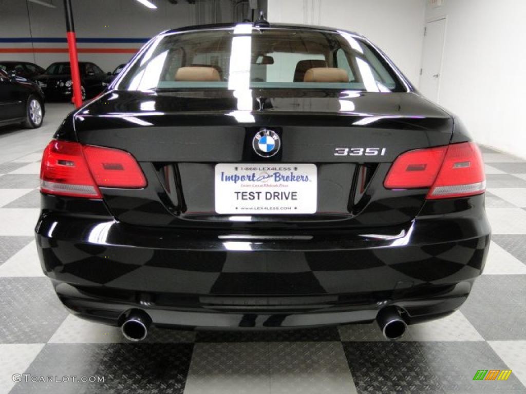 2008 3 Series 335i Coupe - Jet Black / Saddle Brown/Black photo #12