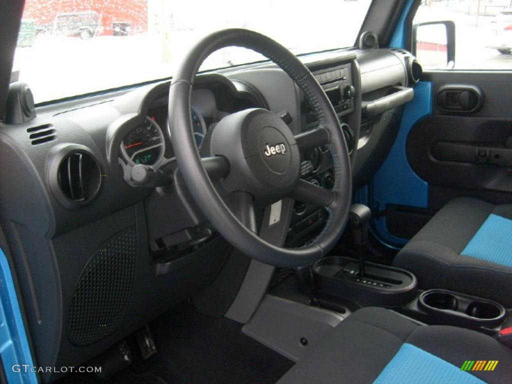 2010 Jeep Wrangler Sport Islander Edition 4x4 Dark Slate Gray/Blue Dashboard Photo #45092248