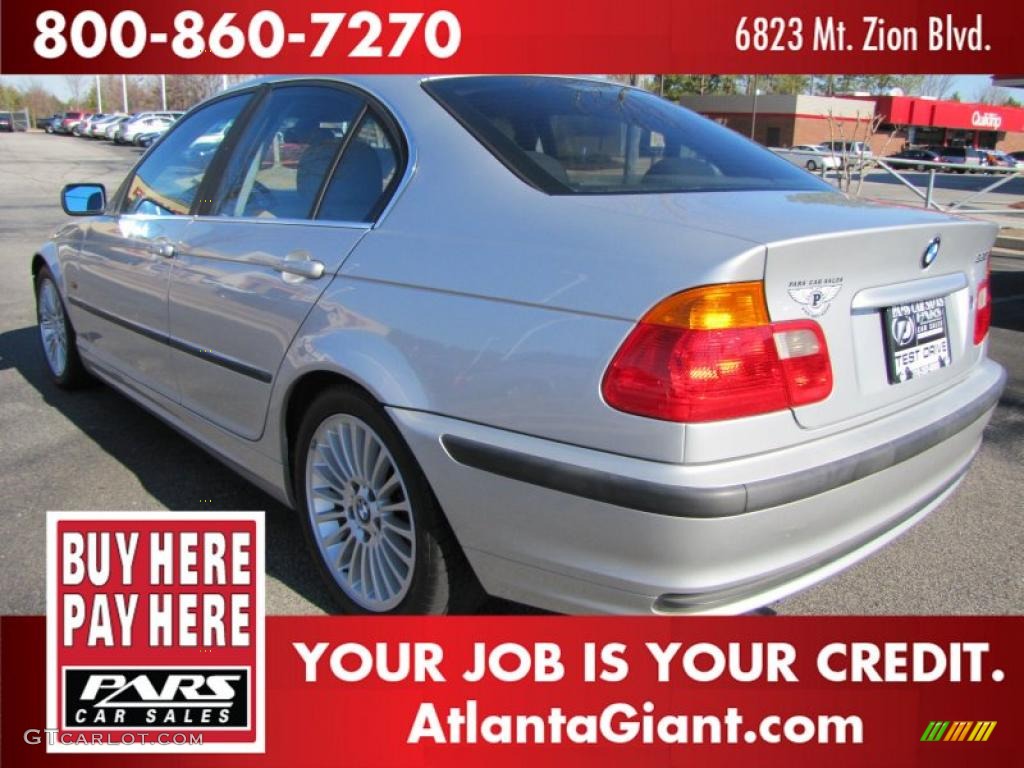 2001 3 Series 330i Sedan - Titanium Silver Metallic / Grey photo #2