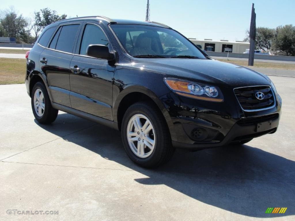 2011 Santa Fe SE - Phantom Black Metallic / Beige photo #1