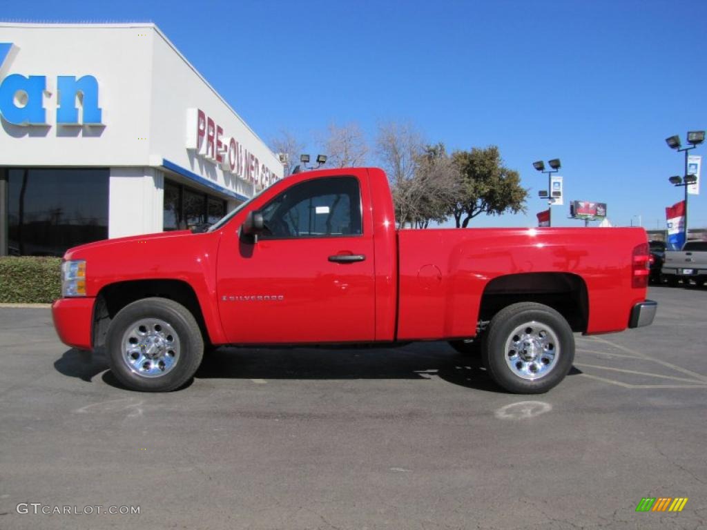 2008 Silverado 1500 LS Regular Cab - Victory Red / Dark Titanium photo #4