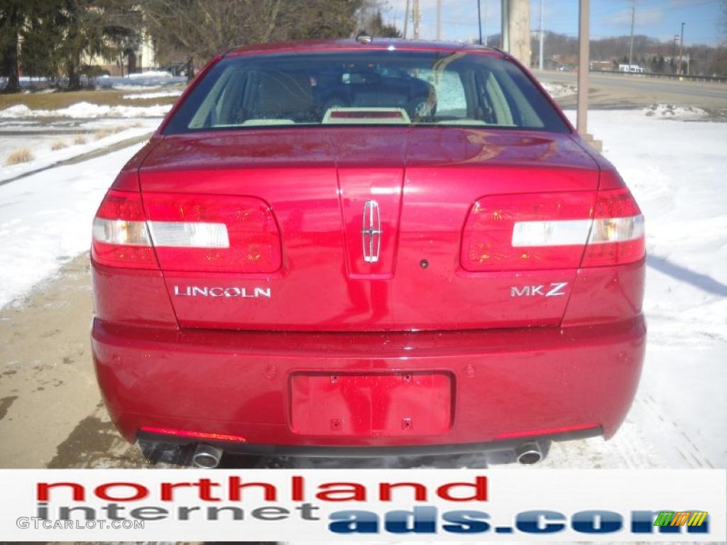 2008 MKZ Sedan - Vivid Red Metallic / Sand photo #3