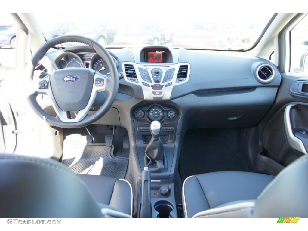2011 Ford Fiesta SES Hatchback Charcoal Black Leather Dashboard Photo #45115077