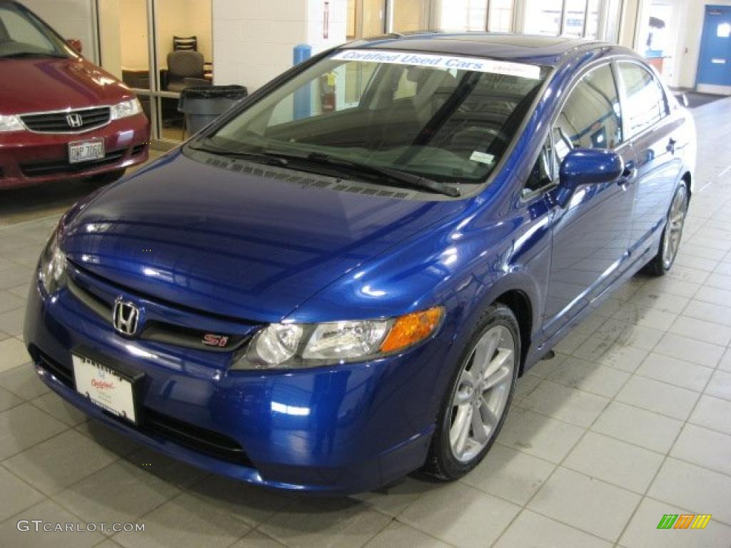 2008 Civic Si Sedan - Fiji Blue Pearl / Black photo #2
