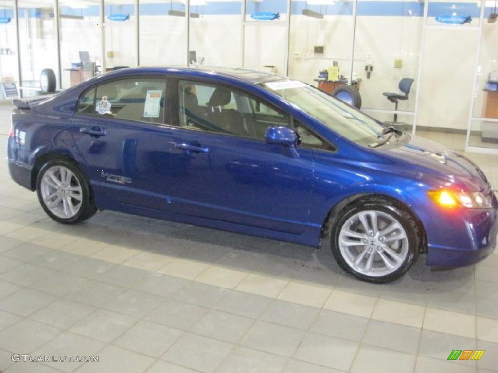 2008 Civic Si Sedan - Fiji Blue Pearl / Black photo #3