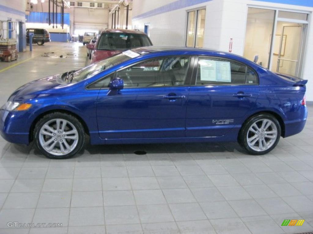 2008 Civic Si Sedan - Fiji Blue Pearl / Black photo #4