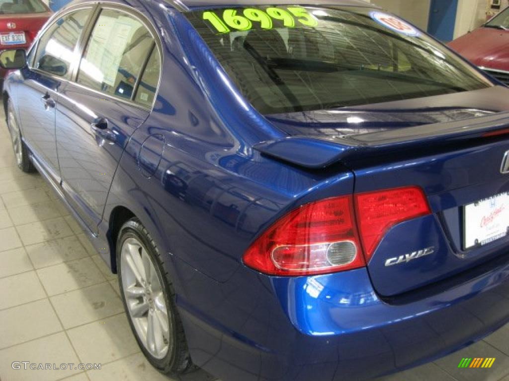 2008 Civic Si Sedan - Fiji Blue Pearl / Black photo #9