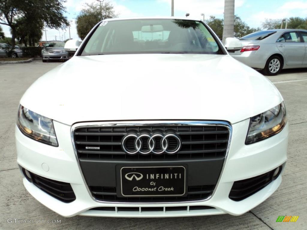 2009 A4 2.0T Premium quattro Sedan - Ibis White / Black photo #15