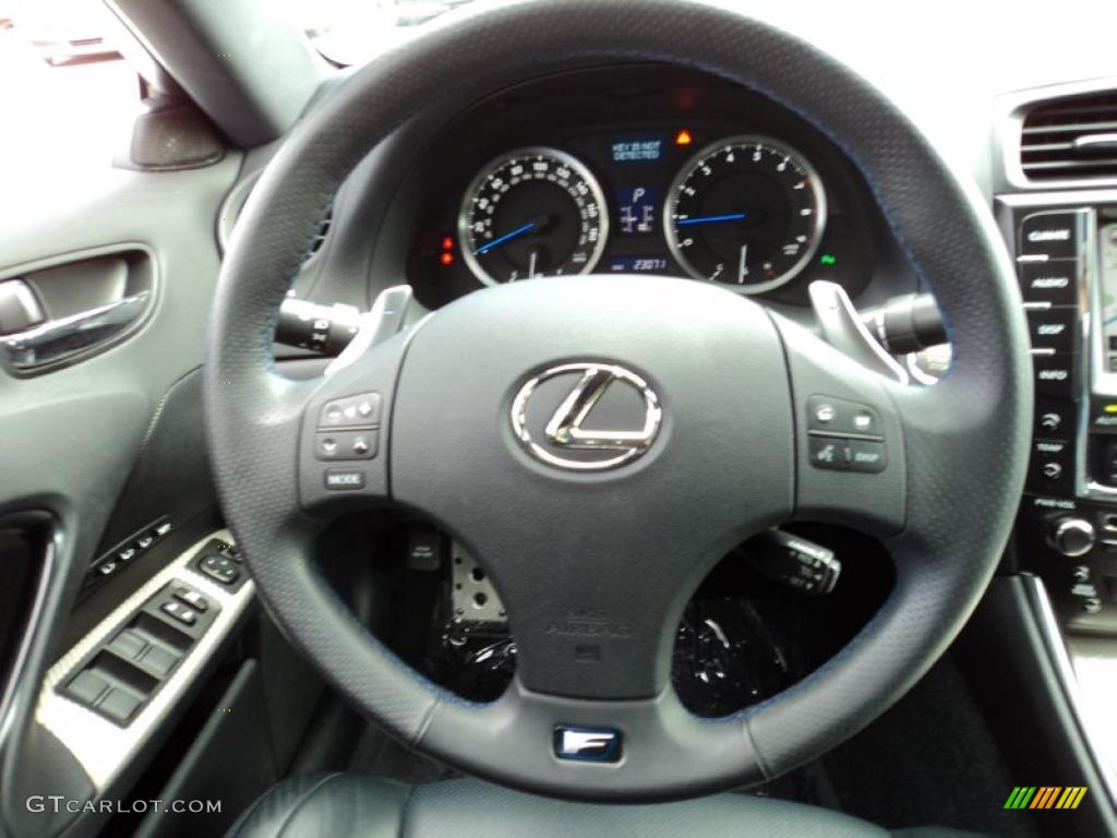 2009 Lexus IS F Black Steering Wheel Photo #45118494