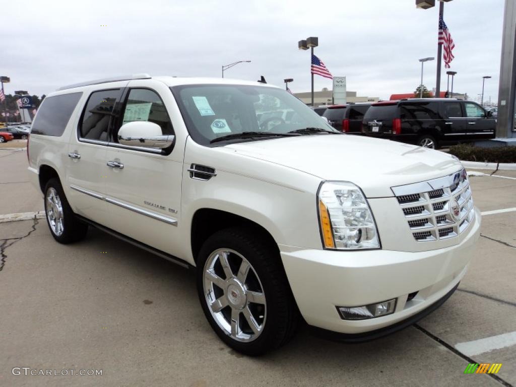 White Diamond Tricoat 2011 Cadillac Escalade ESV Premium AWD Exterior Photo #45119722