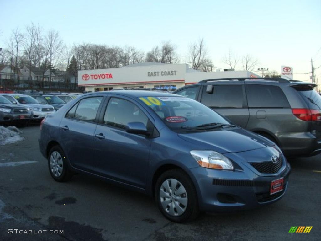 2010 Yaris Sedan - Pacific Blue Metallic / Dark Charcoal photo #1