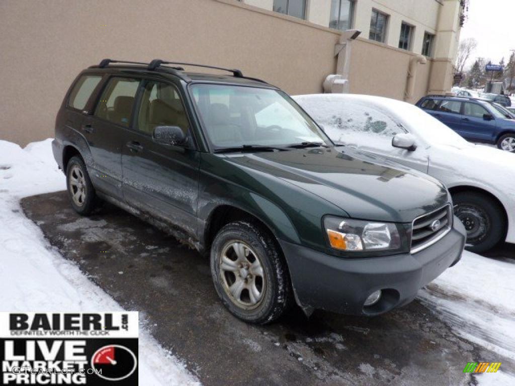 2003 Forester 2.5 X - Woodland Green Pearl / Beige photo #1