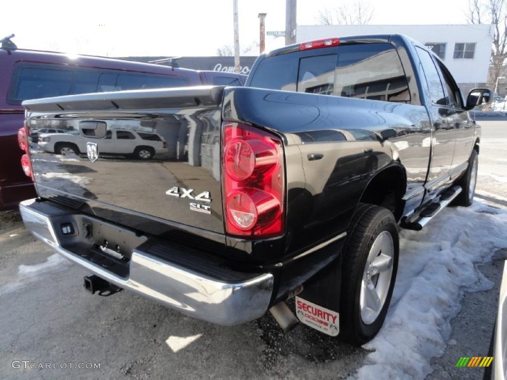 2007 Ram 1500 SLT Quad Cab 4x4 - Brilliant Black Crystal Pearl / Medium Slate Gray photo #6