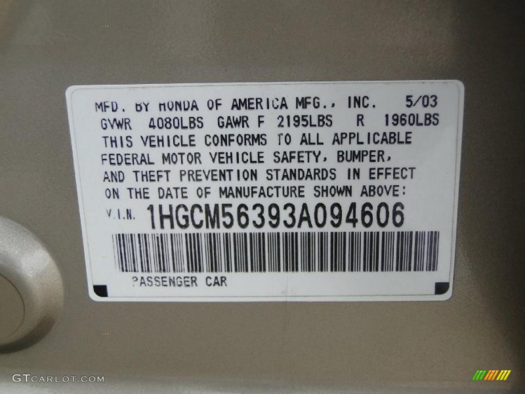 2003 Accord LX Sedan - Desert Mist Metallic / Ivory photo #39