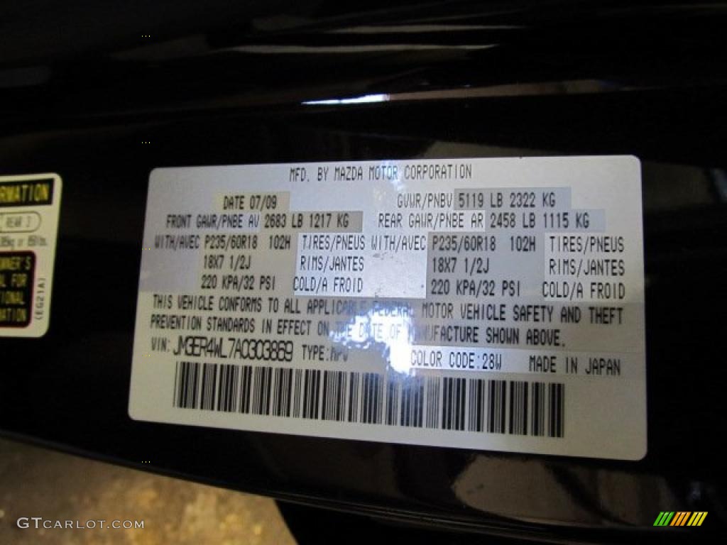 2010 CX-7 Color Code 28W for Black Cherry Mica Photo #45129102