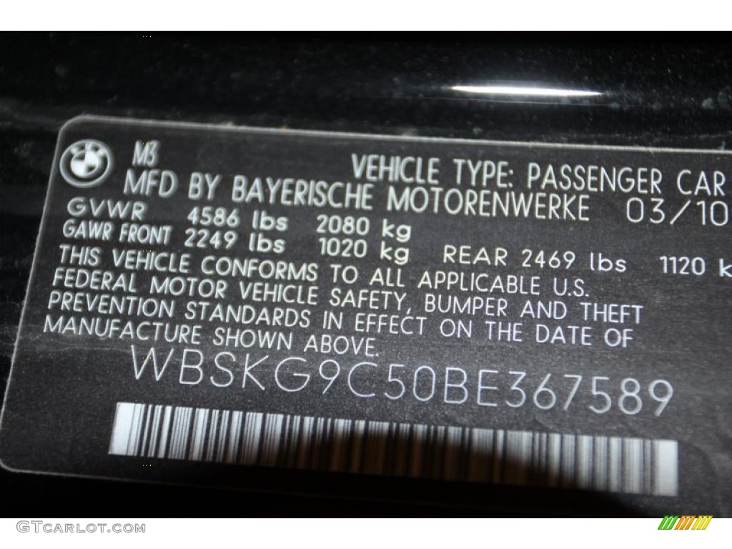 2011 BMW M3 Coupe Info Tag Photo #45129654