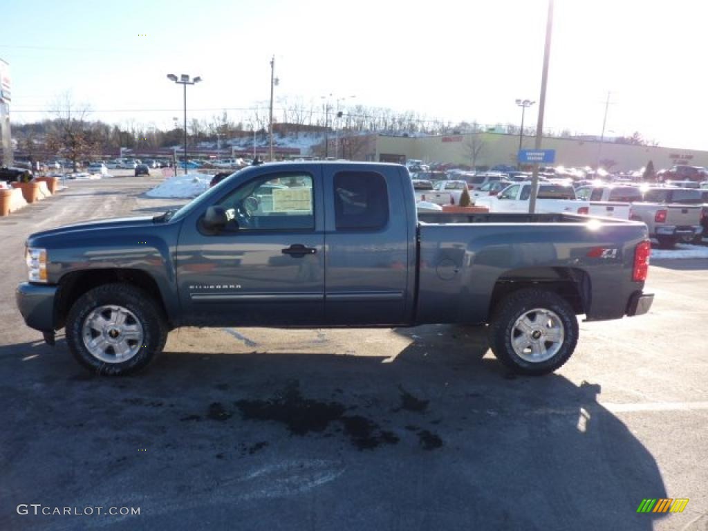 2011 Silverado 1500 LT Extended Cab 4x4 - Blue Granite Metallic / Ebony photo #4