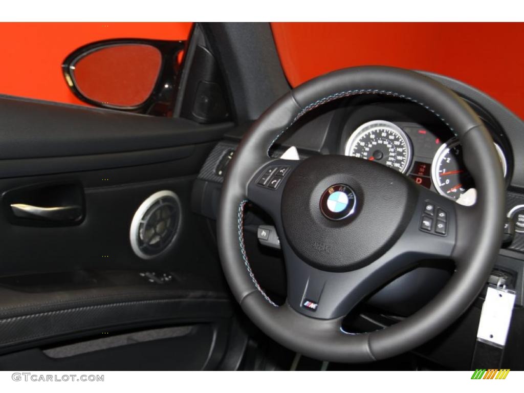 2011 BMW M3 Coupe Black Novillo Leather Steering Wheel Photo #45129718