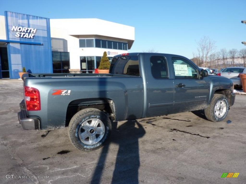 2011 Silverado 1500 LT Extended Cab 4x4 - Blue Granite Metallic / Ebony photo #10