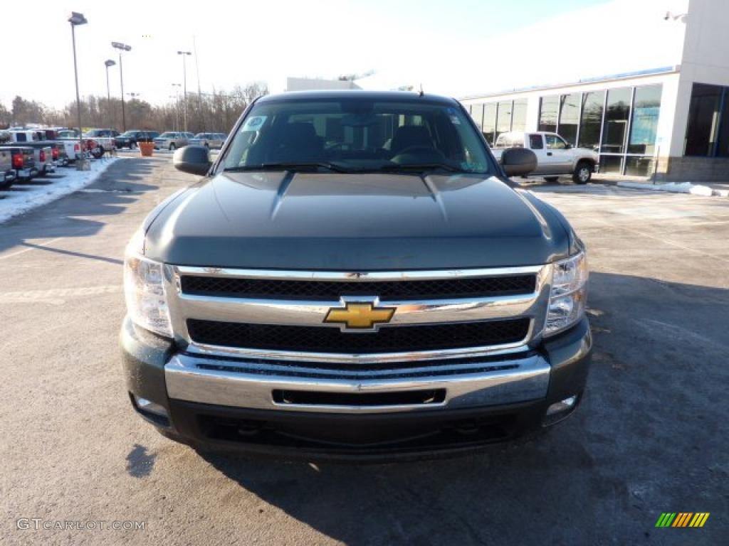 2011 Silverado 1500 LT Extended Cab 4x4 - Steel Green Metallic / Ebony photo #2