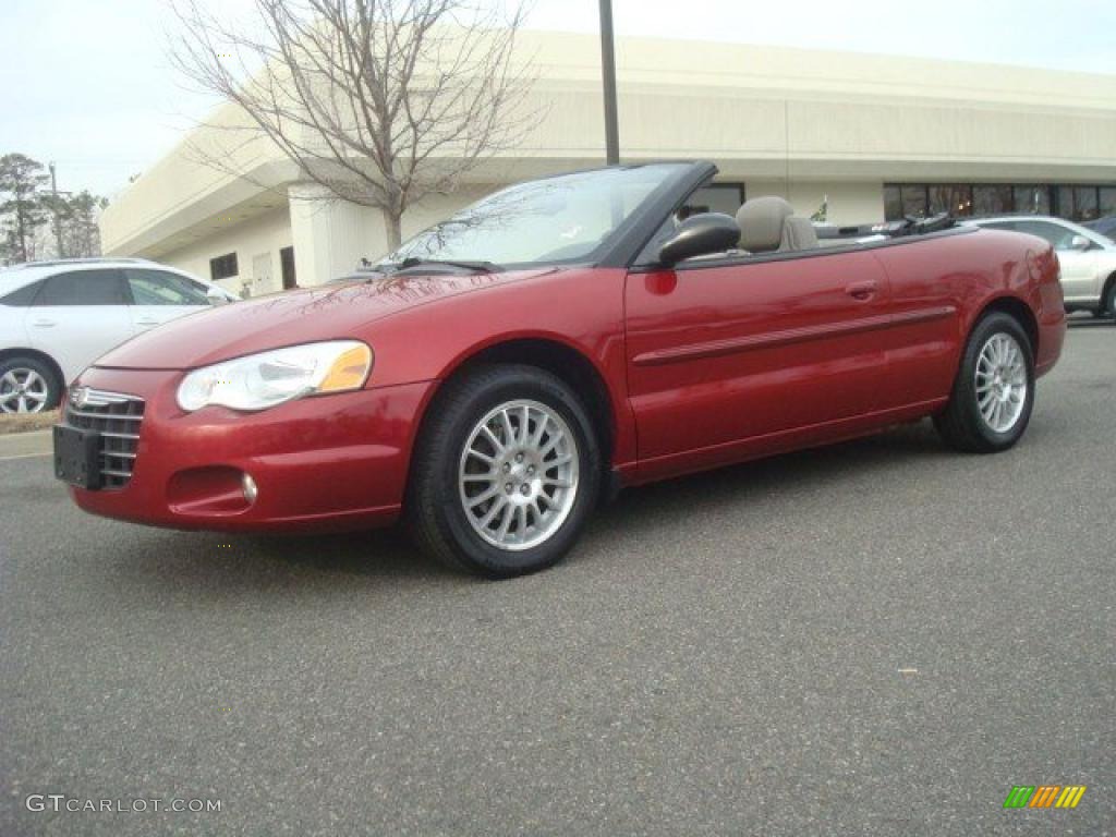 2005 Sebring Touring Convertible - Deep Red Pearl / Light Taupe photo #2