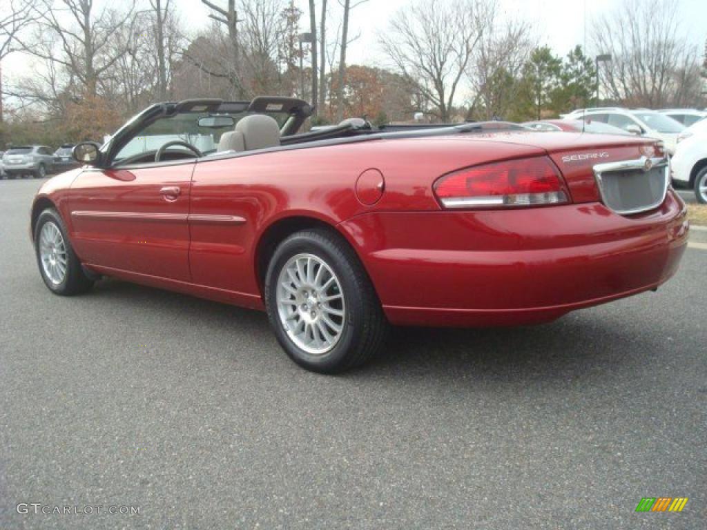 2005 Sebring Touring Convertible - Deep Red Pearl / Light Taupe photo #4