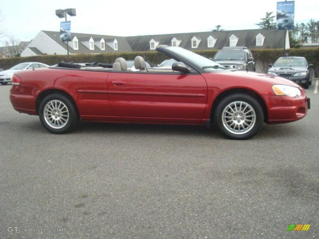 2005 Sebring Touring Convertible - Deep Red Pearl / Light Taupe photo #6