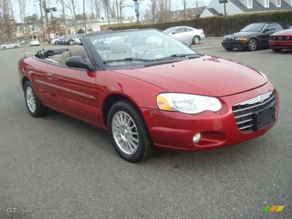 2005 Sebring Touring Convertible - Deep Red Pearl / Light Taupe photo #7