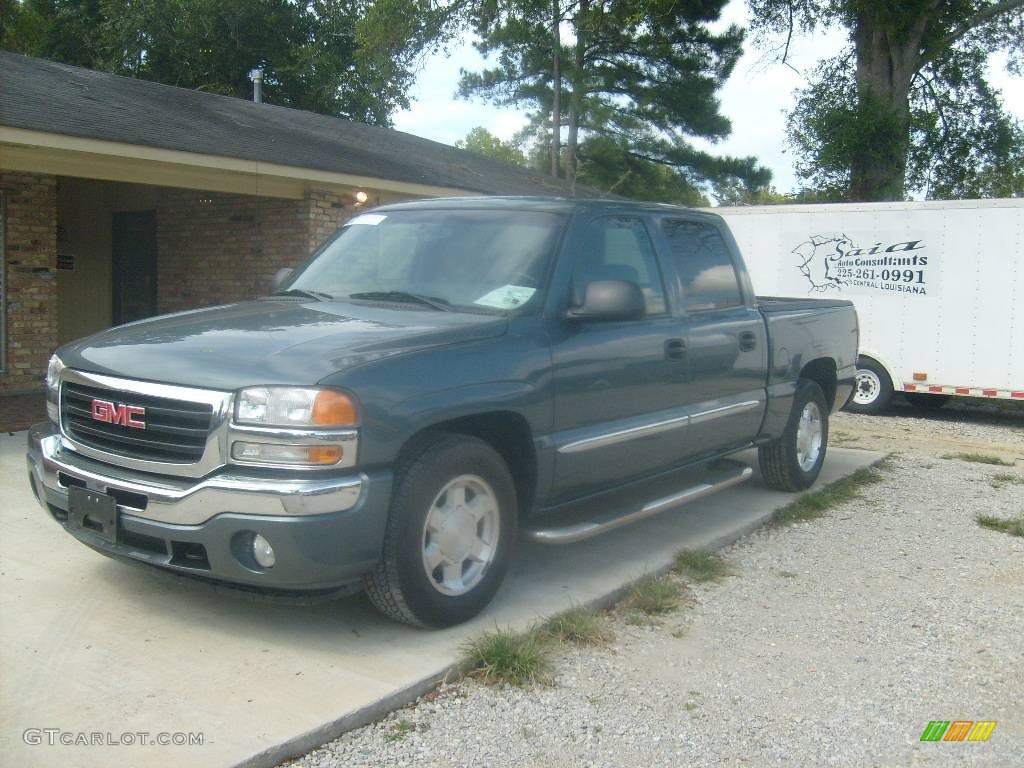 2006 Sierra 1500 SLT Crew Cab - Deep Blue Metallic / Pewter photo #1