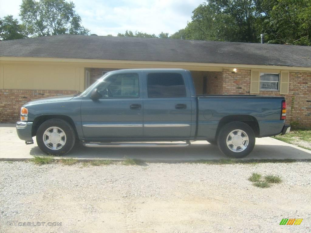 2006 Sierra 1500 SLT Crew Cab - Deep Blue Metallic / Pewter photo #9