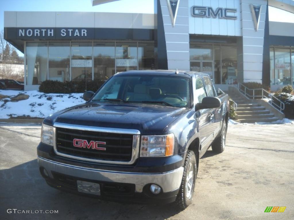 2007 Sierra 1500 SLE Crew Cab 4x4 - Deep Blue Metallic / Dark Titanium/Light Titanium photo #1