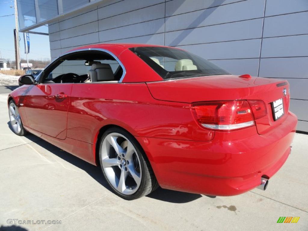 2009 3 Series 335i Convertible - Crimson Red / Cream Beige Dakota Leather photo #4