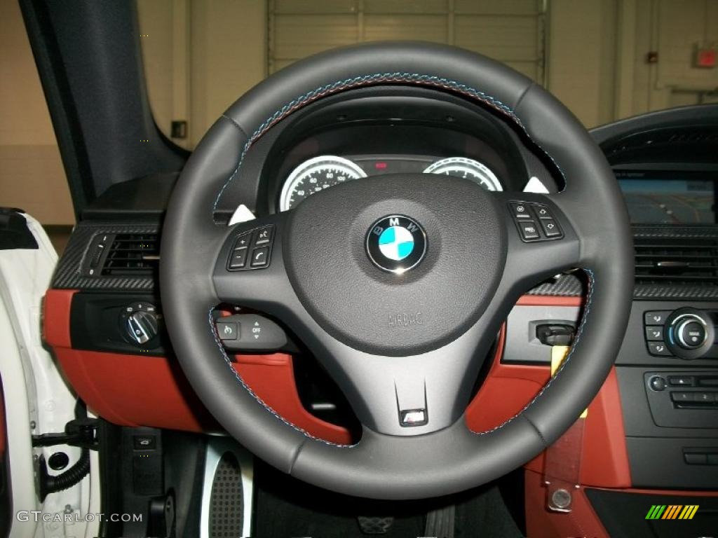 2011 BMW M3 Coupe Fox Red Novillo Leather Steering Wheel Photo #45139543