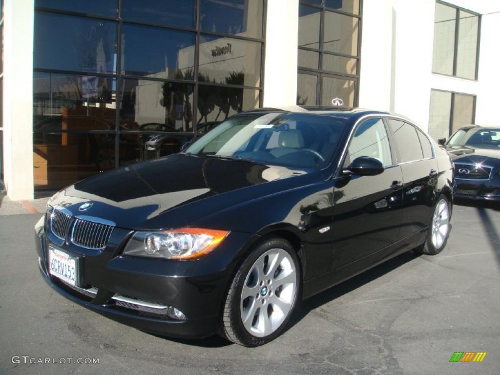 2008 3 Series 335i Sedan - Black Sapphire Metallic / Oyster photo #1
