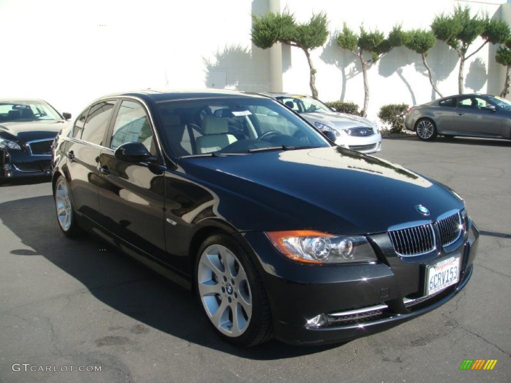 2008 3 Series 335i Sedan - Black Sapphire Metallic / Oyster photo #3