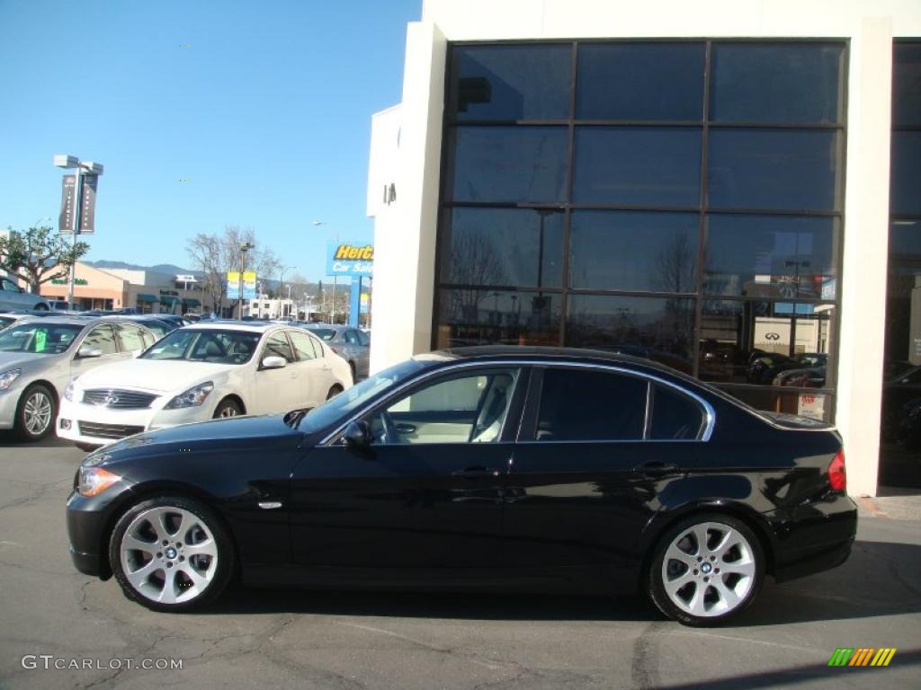 2008 3 Series 335i Sedan - Black Sapphire Metallic / Oyster photo #4